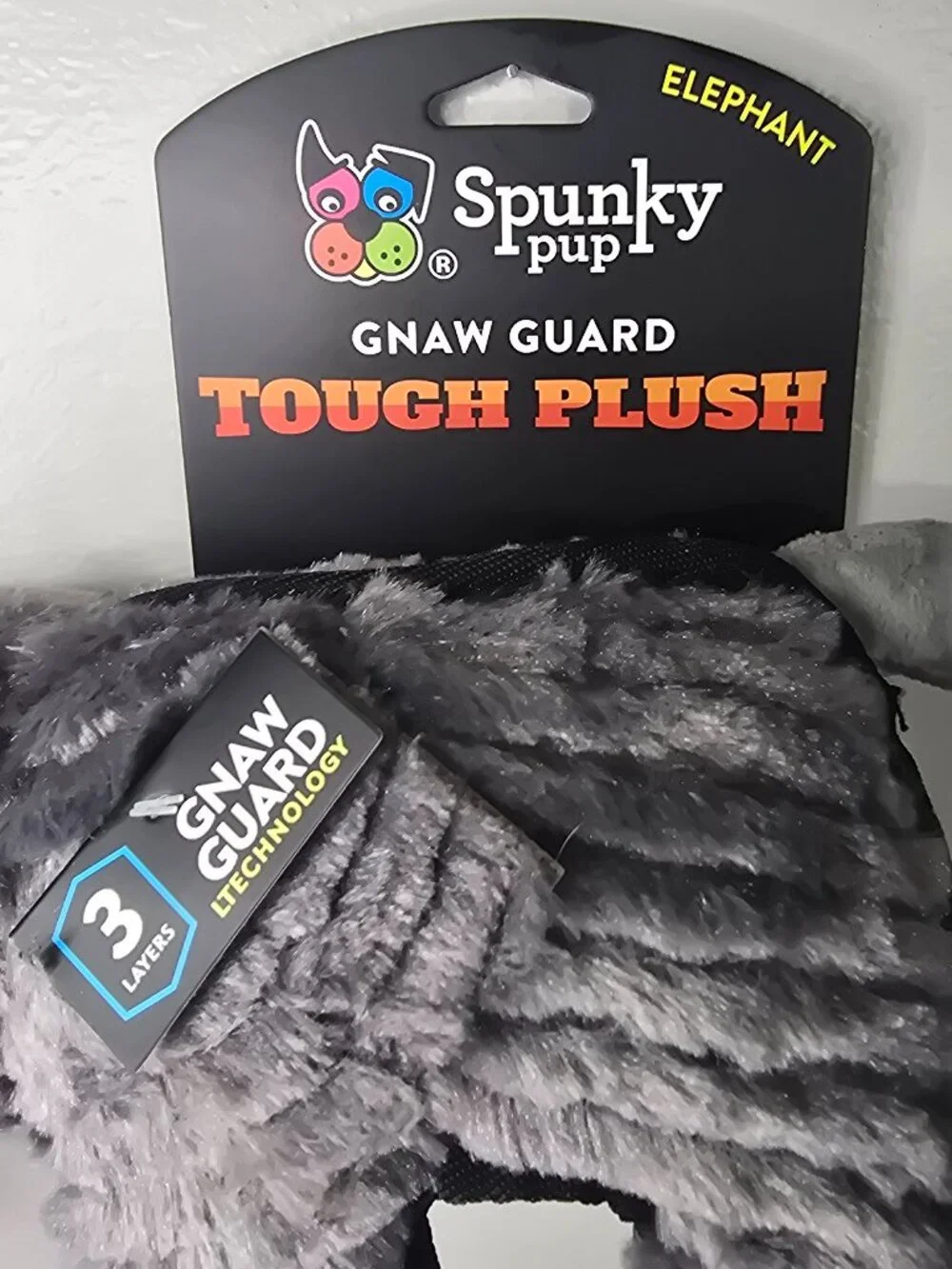 Spunky pup Tough Plush Toy Elephant-Medium Dog Toy